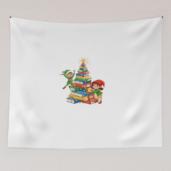 Item preview, Cute Elves and Book Stack Tree designed and sold by ankeyhooba.