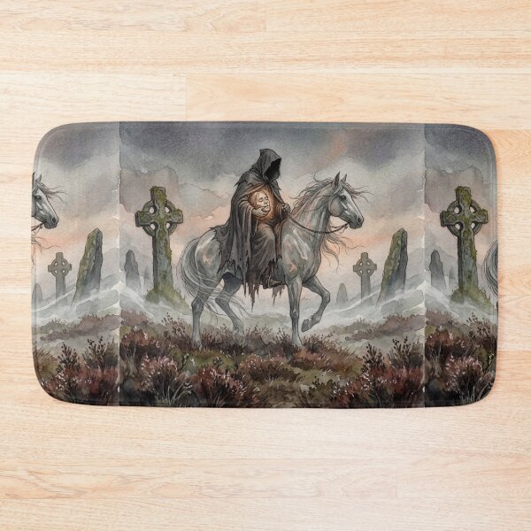 Item preview, Dullahan Moor Ride creature of folklore watercolor artwork illustration designed and sold by Vintage Designs +.
