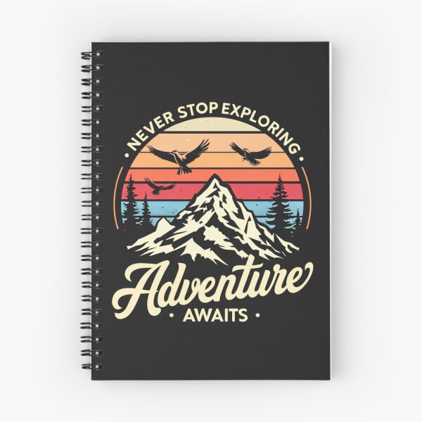 Item preview, Never Stop Exploring – Retro Sunset Mountain Adventure Poster for Nature Lovers & Outdoor Enthusiasts designed and sold by Bright Nest Studio.