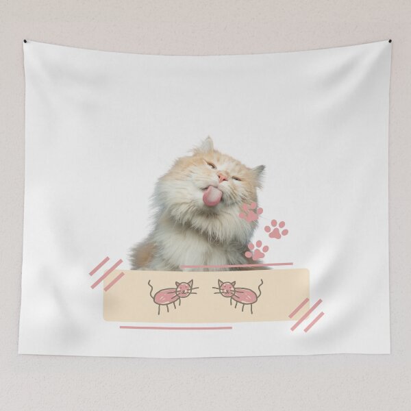 Item preview, Playful Fluffy Cat Meme – Cute Pastel Kitty Design designed and sold by IREMORHAN.