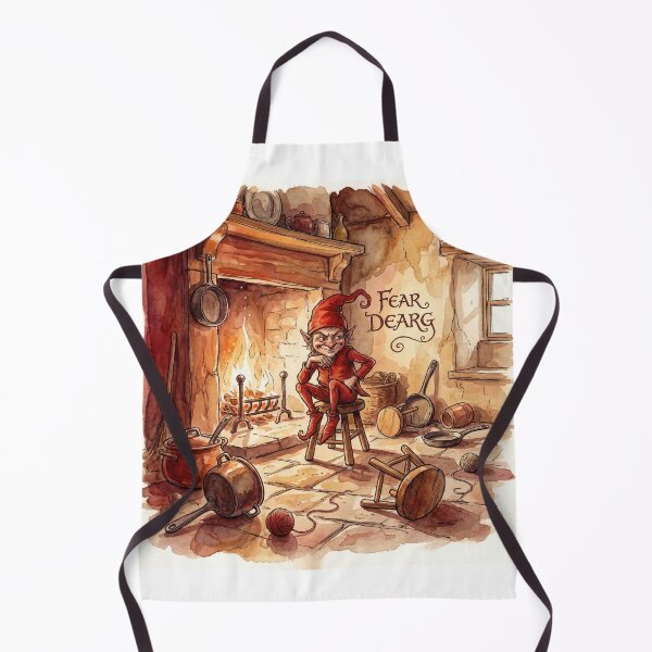 Item preview, Fear Dearg in its Cottage Prankster creature of folklore watercolor artwork illustration designed and sold by Vintage Designs +.