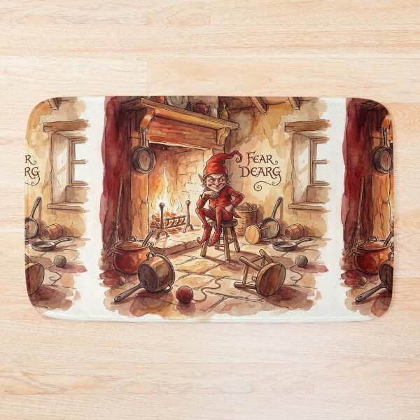 Item preview, Fear Dearg in its Cottage Prankster creature of folklore watercolor artwork illustration designed and sold by Vintage Designs +.