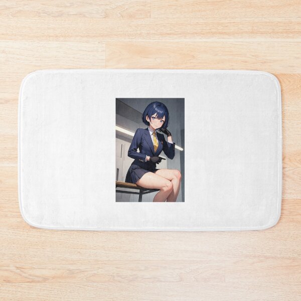 Item preview, Cool Anime Girl in Navy Suit and Yellow Tie | Cute Agent Officer designed and sold by iloveanimechibi.