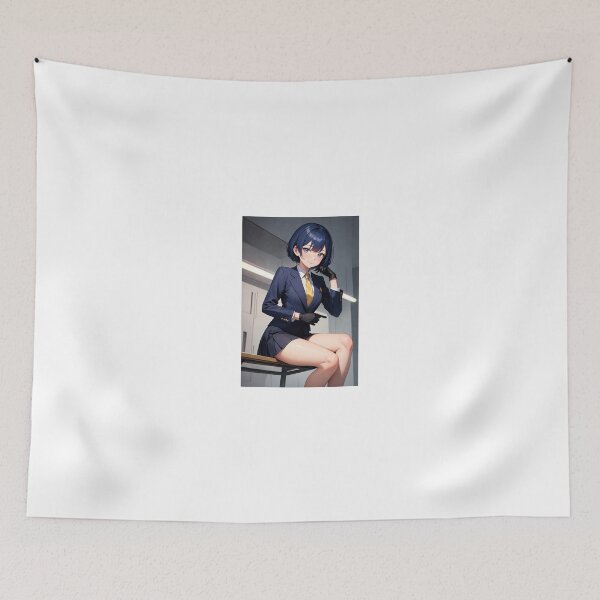 Item preview, Cool Anime Girl in Navy Suit and Yellow Tie | Cute Agent Officer designed and sold by iloveanimechibi.