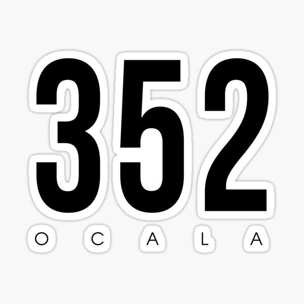 "Ocala, FL - 352 Area Code design" Sticker by ...