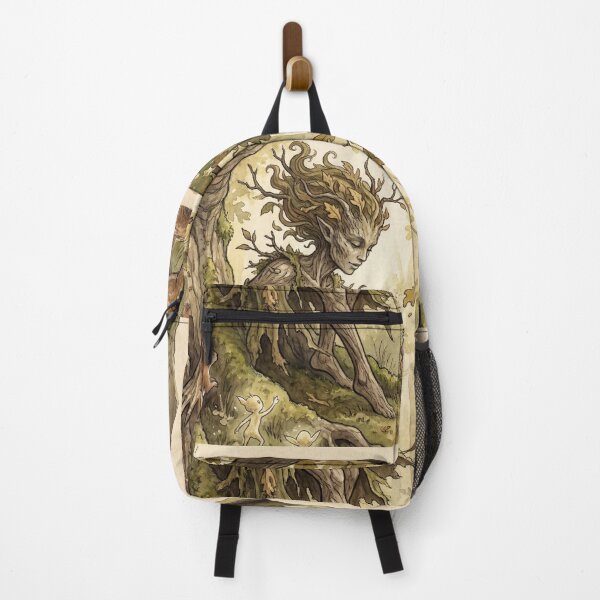 Item preview, Dryad Oak creature of folklore watercolor artwork illustration designed and sold by Vintage Designs +.