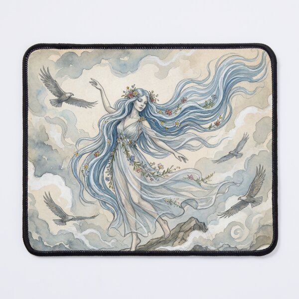 Item preview, Slavic Vila creature of folklore watercolor artwork illustration designed and sold by Vintage Designs +.