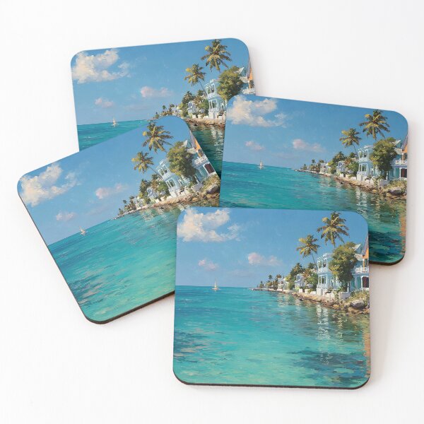 Item preview, Key West Seaside Town with Crystal Clear Calm Ocean designed and sold by daila70.