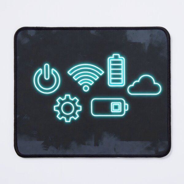 Item preview, Neon Cyan Tech Symbols UI Glow Grid Design designed and sold by SplashTastic.