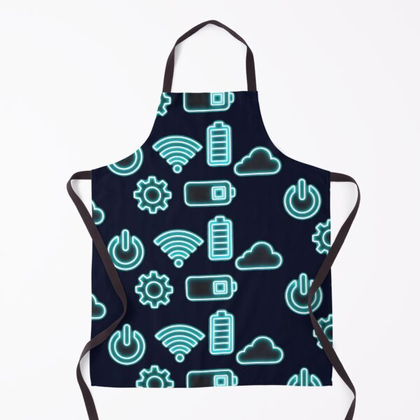 Item preview, Neon Cyan Tech Symbols UI Glow Grid Design designed and sold by SplashTastic.