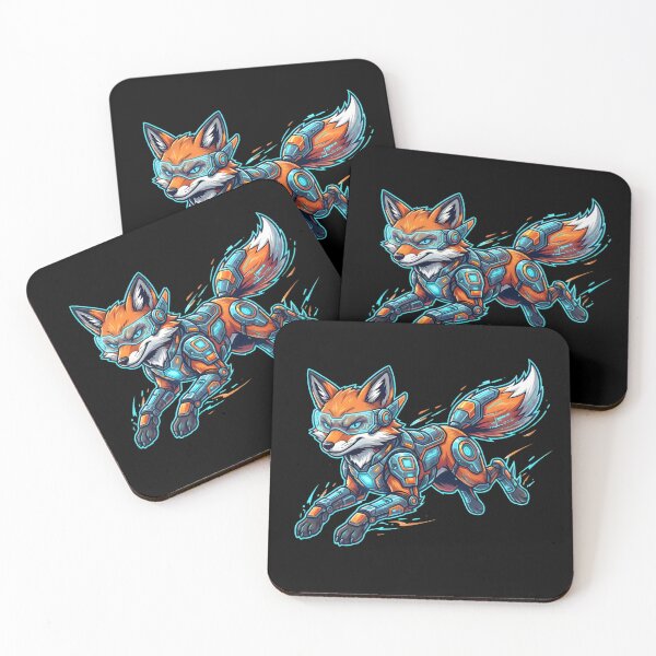 Item preview, Cyberpunk Fox Mascot – Neon Tech Runner designed and sold by SoulenCify.