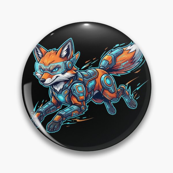 Item preview, Cyberpunk Fox Mascot – Neon Tech Runner designed and sold by SoulenCify.