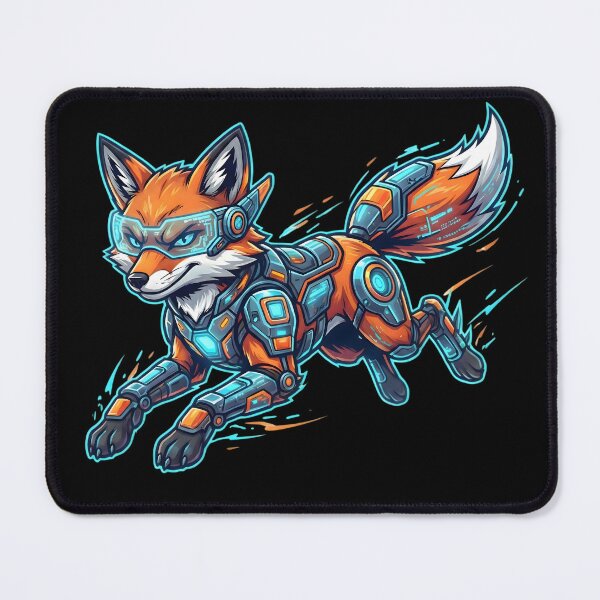 Item preview, Cyberpunk Fox Mascot – Neon Tech Runner designed and sold by SoulenCify.