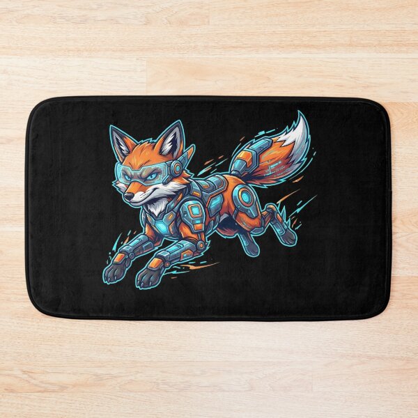 Item preview, Cyberpunk Fox Mascot – Neon Tech Runner designed and sold by SoulenCify.