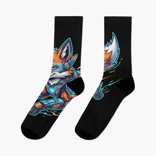 Item preview, Cyberpunk Fox Mascot – Neon Tech Runner designed and sold by SoulenCify.