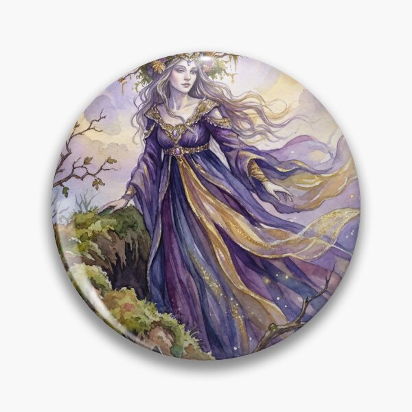Item preview, Regal Fae Hawthorn Emergence creature of folklore watercolor artwork illustration designed and sold by Vintage Designs +.