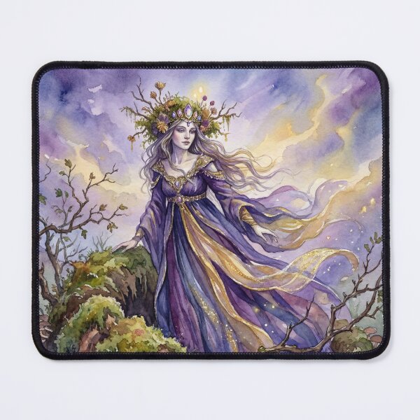 Item preview, Regal Fae Hawthorn Emergence creature of folklore watercolor artwork illustration designed and sold by Vintage Designs +.