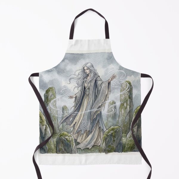 Item preview, Bean Sidhe Stone Circles Mistcreature of folklore watercolor artwork illustration designed and sold by Vintage Designs +.