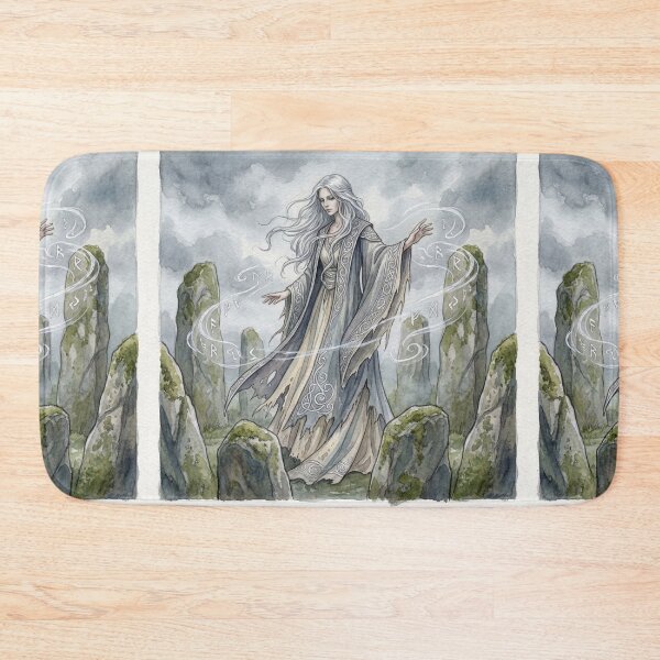 Item preview, Bean Sidhe Stone Circles Mistcreature of folklore watercolor artwork illustration designed and sold by Vintage Designs +.