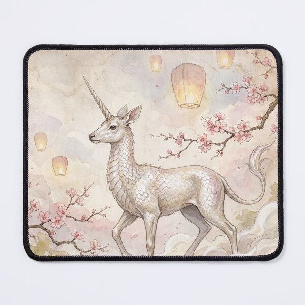 Item preview, Kirin creature of folklore watercolor artwork illustration designed and sold by Vintage Designs +.