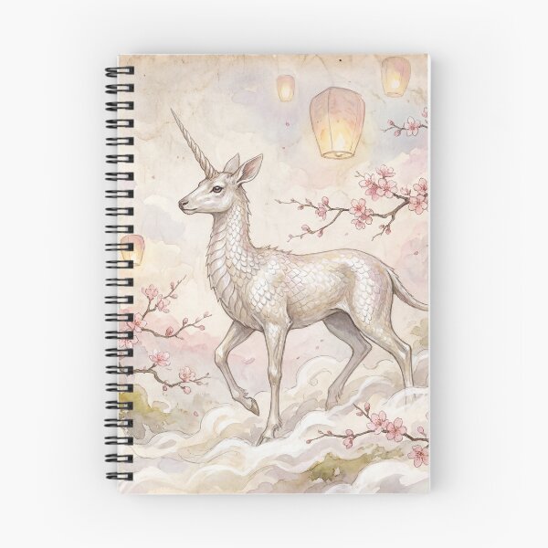Item preview, Kirin creature of folklore watercolor artwork illustration designed and sold by Vintage Designs +.