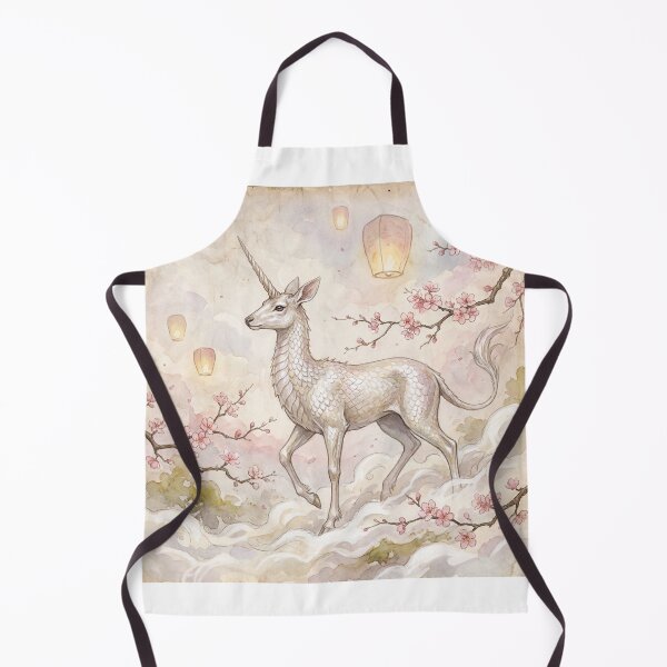 Item preview, Kirin creature of folklore watercolor artwork illustration designed and sold by Vintage Designs +.