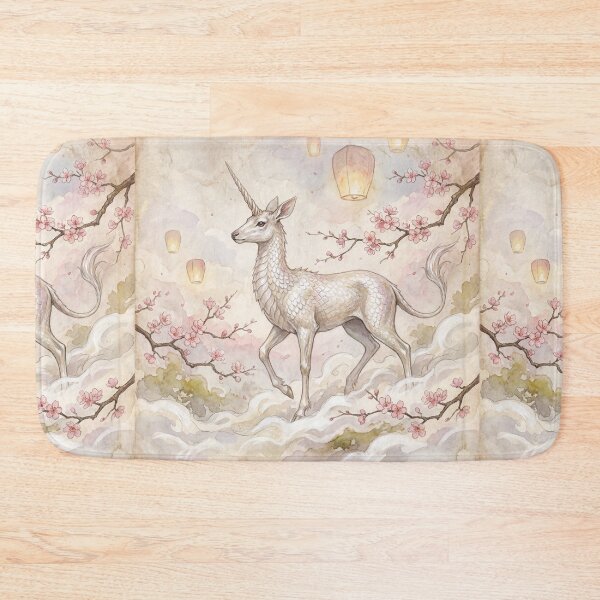 Item preview, Kirin creature of folklore watercolor artwork illustration designed and sold by Vintage Designs +.
