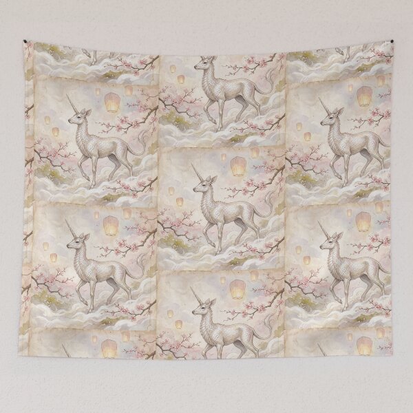 Item preview, Kirin creature of folklore watercolor artwork illustration designed and sold by Vintage Designs +.
