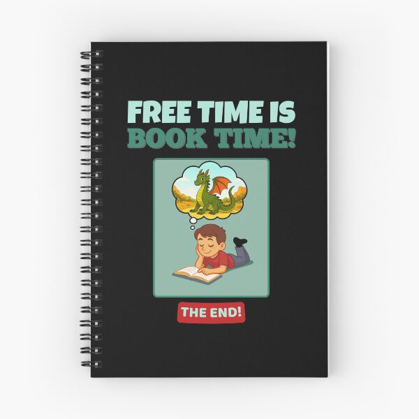 Item preview, Free Time Is Book Time! | Calm Reading Design with Sitting Dragon Thought Bubble designed and sold by Manic Merch Designs.