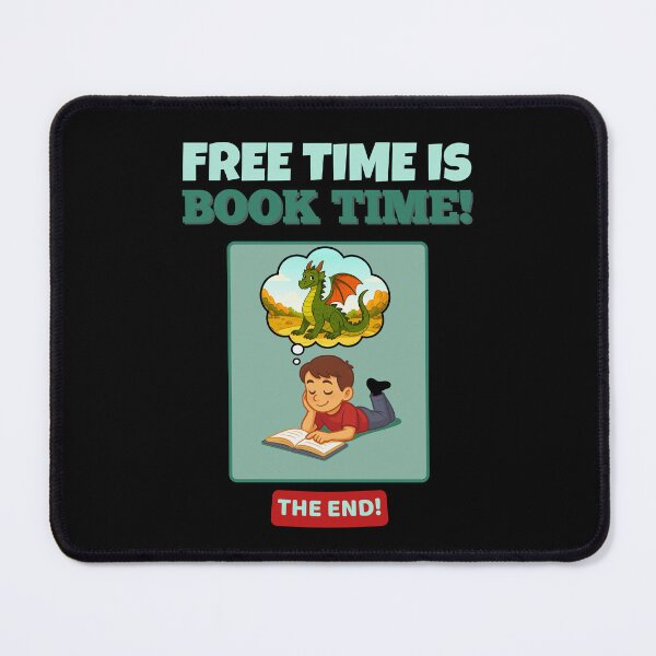 Item preview, Free Time Is Book Time! | Calm Reading Design with Sitting Dragon Thought Bubble designed and sold by Manic Merch Designs.
