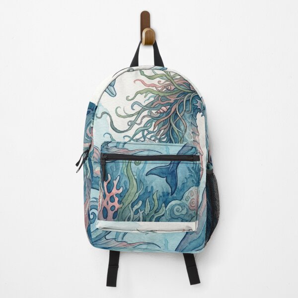 Item preview, Hippocampus creature of folklore watercolor artwork illustration designed and sold by Vintage Designs +.