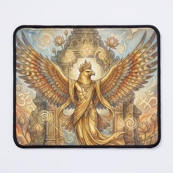 Item preview, Garuda Celestial Temple creature of folklore watercolor artwork illustration designed and sold by Vintage Designs +.