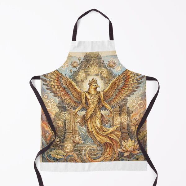Item preview, Garuda Celestial Temple creature of folklore watercolor artwork illustration designed and sold by Vintage Designs +.