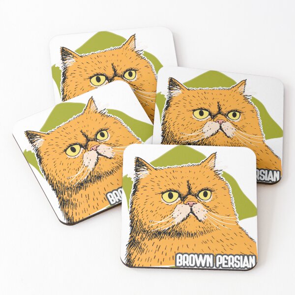 Item preview, Fluff and Fierceness: Brown Persian in Bold Lines designed and sold by ForeverPrintsOK.