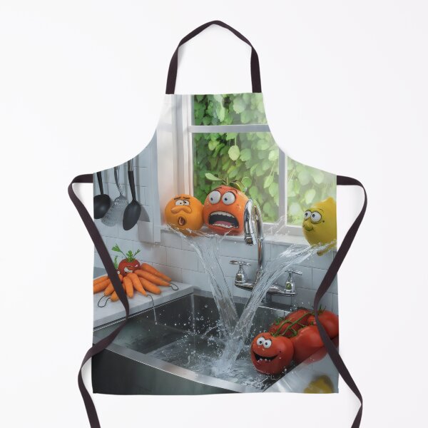 Item preview, Runaway vegetables in the kitchen.b designed and sold by MyHappyArtShop.