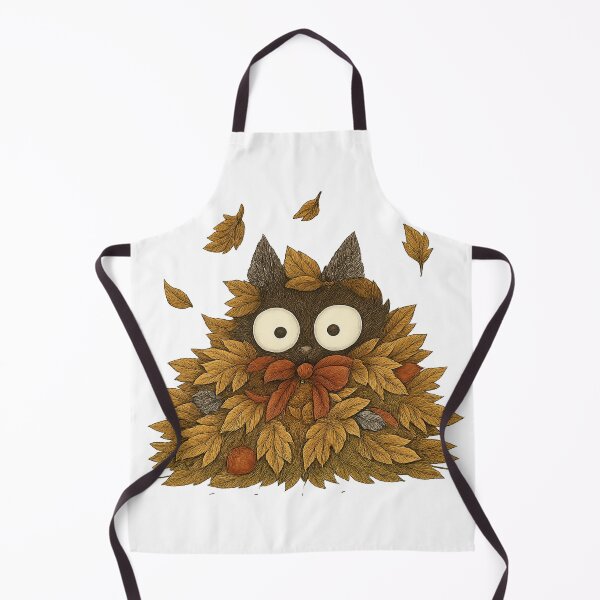 Item preview, Cute Black Cat Hiding in Autumn Leaves designed and sold by MIArt Studio.