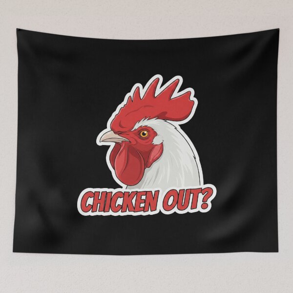 Item preview, Chicken Out? Funny Rooster Pun Graphic designed and sold by FluffinCool.