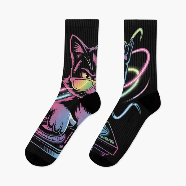 Item preview, Neon DJ Cat – RGB Party Glow Art designed and sold by SoulenCify.