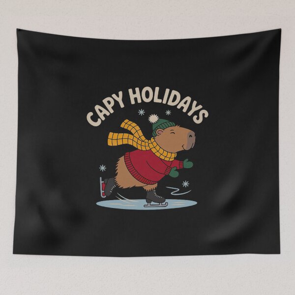 Item preview, Capy Holidays Ice Skating Capybara Funny Xmas Christmas designed and sold by GreggRoss.