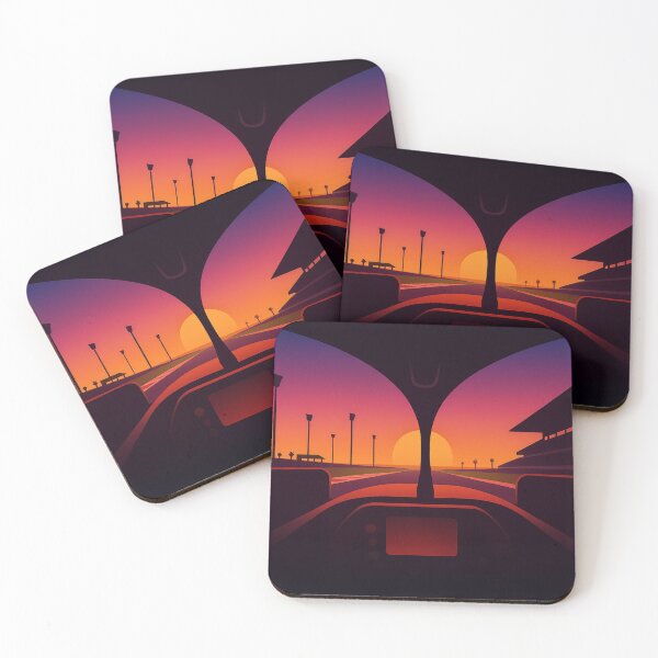 Item preview, F1 Sunset Cockpit View – Minimalist Formula Racing POV Art designed and sold by MuseAI.