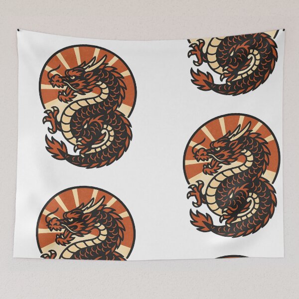 Item preview, Vintage Japanese Dragon – Retro Ryū Emblem designed and sold by Dax Studio.