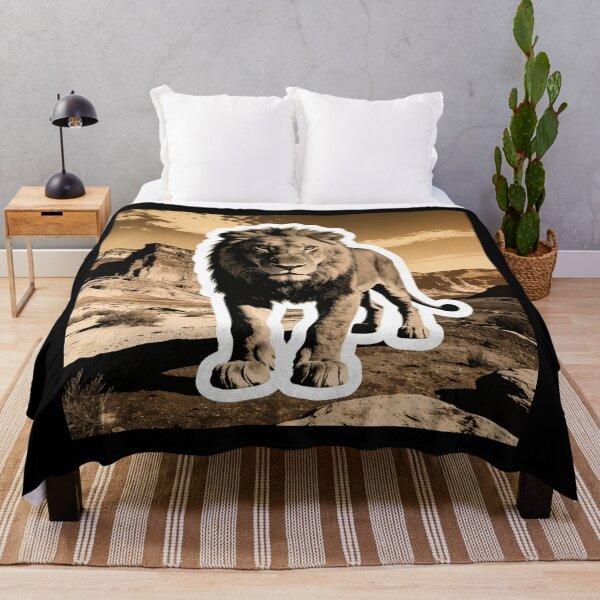 Item preview, Majestic Desert Lion Art Print | Vintage Sepia Safari Wildlife Sticker | Retro Aesthetic Animal Decor designed and sold by Cherrydora.
