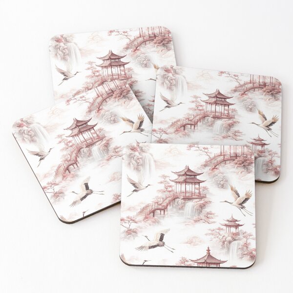 Item preview, Oriental Pagoda Landscape with Cranes designed and sold by farzan-design.
