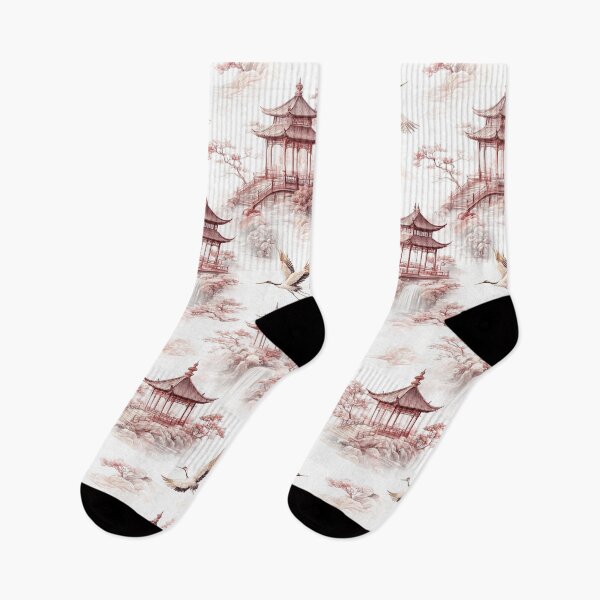 Item preview, Oriental Pagoda Landscape with Cranes designed and sold by farzan-design.