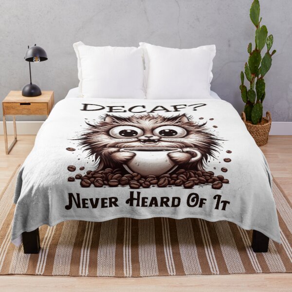 Item preview, Crazy Coffee Cat – Decaf? Never Heard of It Funny Caffeine Lover Design designed and sold by Lulunza.