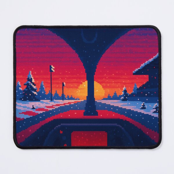 Item preview, Christmas F1 Cockpit Pixel Art – Retro Racing Sunset Winter Wonderland designed and sold by MuseAI.