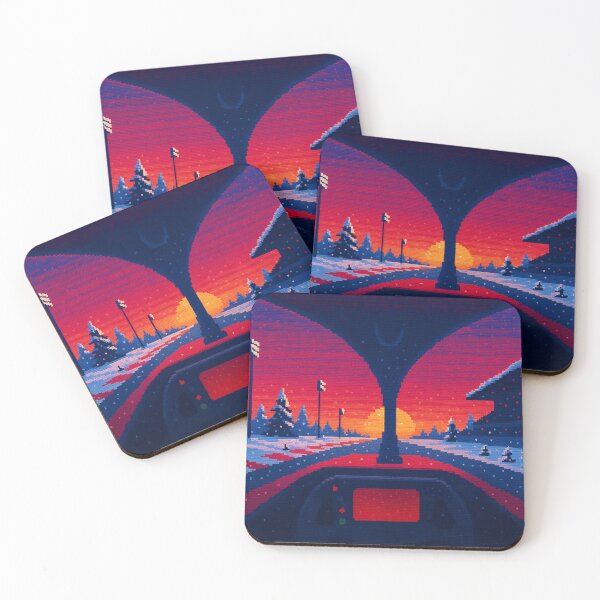 Item preview, Christmas F1 Cockpit Pixel Art – Retro Racing Sunset Winter Wonderland designed and sold by MuseAI.