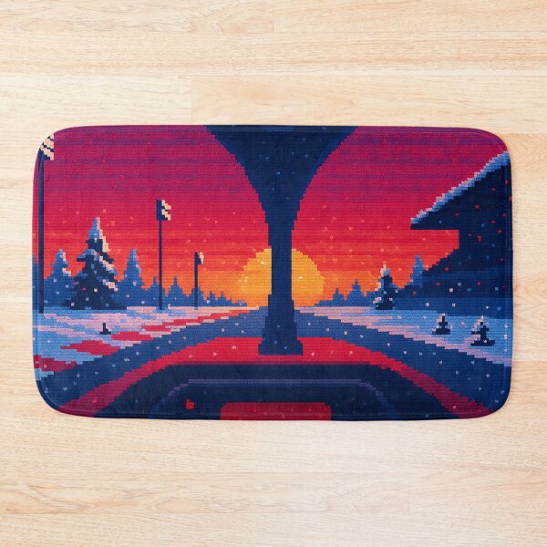 Item preview, Christmas F1 Cockpit Pixel Art – Retro Racing Sunset Winter Wonderland designed and sold by MuseAI.