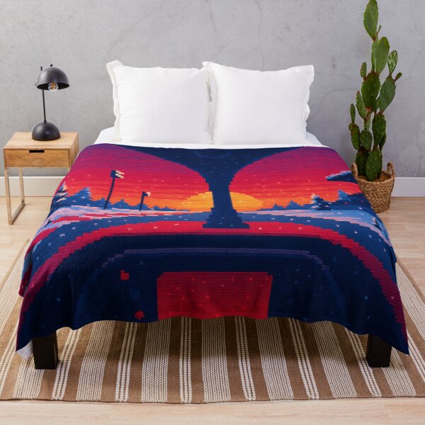 Item preview, Christmas F1 Cockpit Pixel Art – Retro Racing Sunset Winter Wonderland designed and sold by MuseAI.