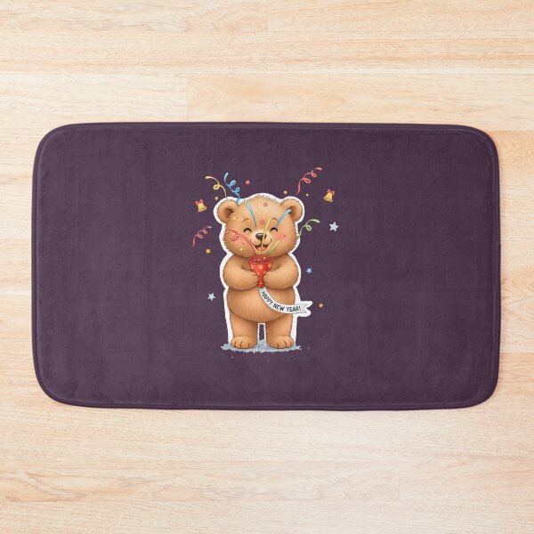 Item preview, Kawaii New Year Bear Celebration: Cute Teddy Holding Party Popper designed and sold by Minimochi Art.